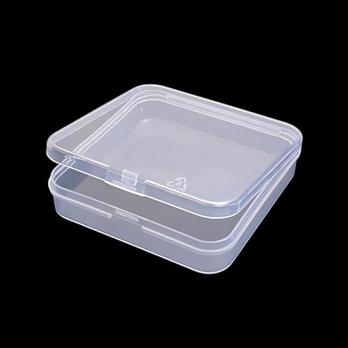 Image of 24 Pack Clear Square Plastic Beads Storage Containers Box (2.76 x 2.76 x 0.67 Inch), Square Bead Organizers for Small items, Crafts, Beads, Coins, Jewelry and Business Cards