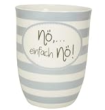 MEA LIVING Henkelbecher 500ml Spruch NÖ. EINFACH NÖ! Kaffee Tasse Becher grau