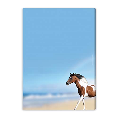 Pferde-Schreibblock/Briefblock PAINTHORSE DIN A5 (liniert 50 Blatt) inklusive 20 passenden Umschlägen/Briefpapier Pferd/Briefpapier für Mädchen - ideal als Geschenk zur Einschulung