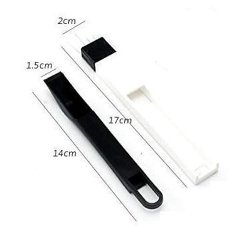 Image of Window Gap Cleaning Brush with Dustpan Sliding Door Track Cleaner Crevice Dust Removal Tool for Home Kitchen Bathroom.