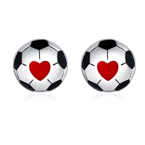 Sterling Silver Baseball Earrings for Women: S925 Hypoallergenic Sport Ball Lovers Stud Earrings Jewelry Gift for Players Sport Lovers Fans (Soccer) by JZCOLOR - Used condition - US$14.10