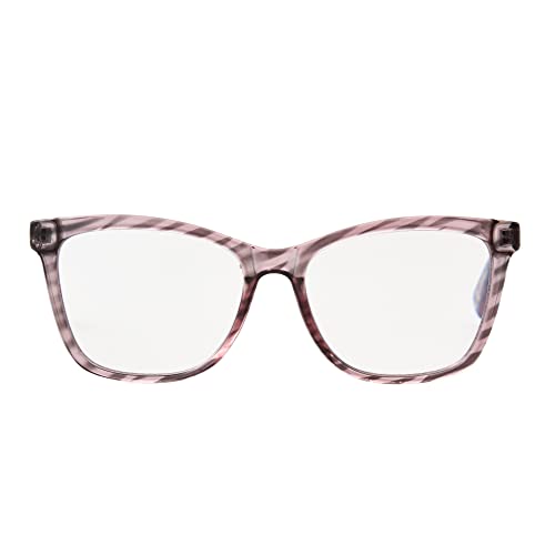 Betsey Johnson Women's Stylist Square Blue Light Reading Glasses, Purple, 52 mm + 02