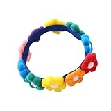 BRIGHTFUFU Buntes Sonnenblumen Halsband für Hunde und Katzen Bequemes Baumwoll Halsband Waschbar Kreative Mode für Haustier Kostüm und Geschenk Größe S