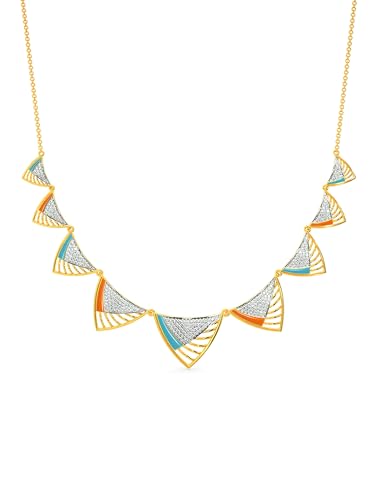 Image of Yellow Chimes Choker Necklace For Women | Fashion Golden White Stone Necklace For Girls | Glam Chains | Gold Plated Neck Chain For Women | Birthday Gift for Girls Anniversary Gift for Wife