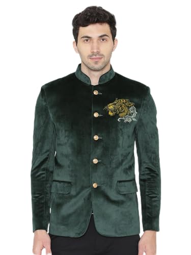 WINTAGE Velvet Bandhgala with Gold Embroidery