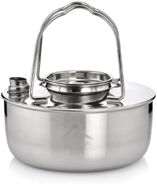 widesea 1.7L Stainless Steel Camping Kettle Food-Grade 304 Tea Po...