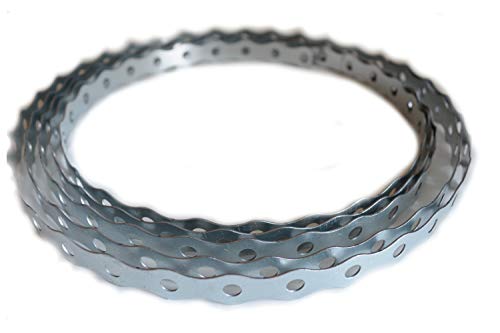 LLB - LLB Metal Strapping Band Fixing Tape Strap Metal Strips With Holes Perforated Galvanised Steel 15mm x 0.8mmm x 3 Metres (0.59"x0.03"x118.18")