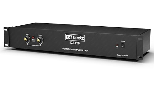 Image of DaBeatz DAX20 Distributor Amplifier | XLR & 1 /4 inch Balanced Input Output | DAX 20 Professional DJ Audio Processor | Sound Distributor for PA System Rack Mount | Amplifier for Studio & Events