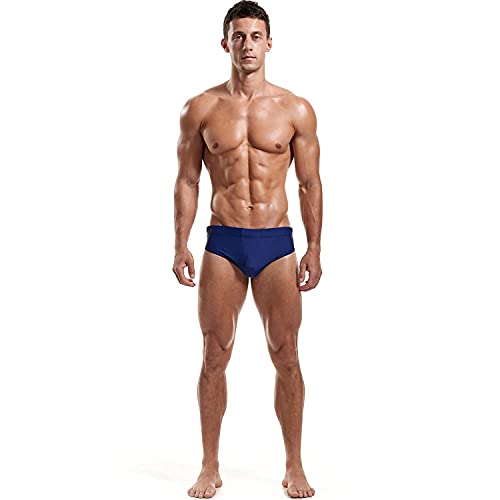 Men Swimwear Swimming Briefs Bikini Boxer Trunks Swimsuits Bathing Suits (Blue, Medium)2