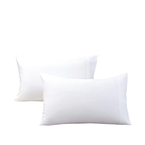 evoLive 100% Rayon Derived from Bamboo Material Cooling Breathable Standard/Queen Pillowcases Pillow Cover 20x30 inches Set of 2 with Envelope Closure (White, 20”X30“ Standard)
