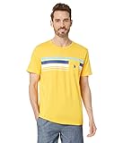  U.S. Polo Assn. Camiseta de manga corta con estampado de rayas en el pecho, Diente de le n, X-Large