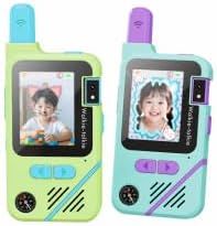 Video Walkie Talkies for Kids 2 Pack Rechargeable Long Range Walkie Talkie with 180° Flip Camera and Compass for Boy & Girl Age 3-12, Christmas Birthday Easter Gifts for Kids Indoor Outdoor Camping