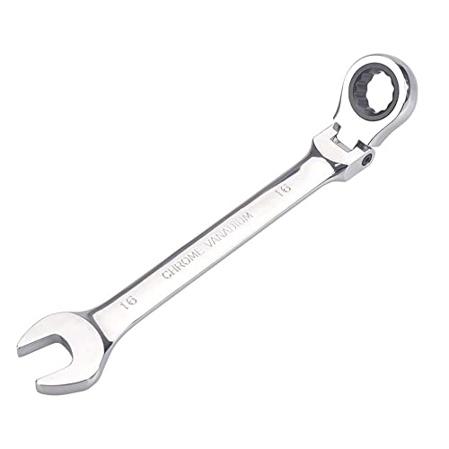 Image of FLZOSPER 16mm Metric Flex-Head Gear Wrench,Box End Head 72-Tooth Ratcheting Combination Wrench Spanner