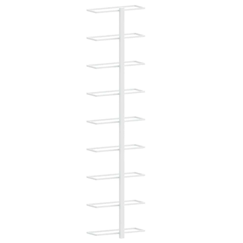 Wand-Weinregal aus weißem Eisen für 9 Flaschen 2 Stück, modernes Flaschenregal zur Aufbewahrung und Lagerung, ideal für Küche, Esszimmer, Bar und Speisekammer