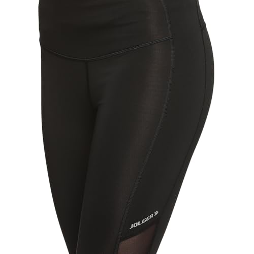 Image of JOLGER Women's High-Waisted Yoga & Workout Tights - Ultra-Stretch Fabric with Breathable Mesh Panels, Moisture-Wicking Leggings for Yoga, Pilates, Running, and Gym Training. Performance Activewear.