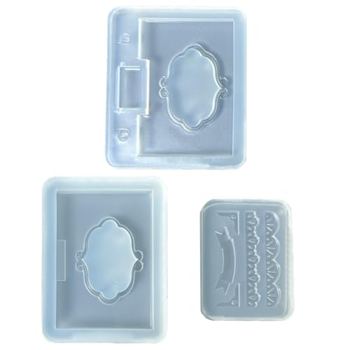 Confezione da 3 stampi in silicone a forma di libro per pasta di zucchero, decorazioni per torte al cioccolato