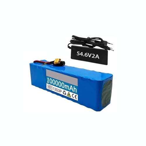 48V 100Ah Ebike Batteria per 2000W 1000W 750W 500W Bicicletta Elettrica Scooter Motore E-Bike Batteria 13S3P Agli Ioni Litio Lectric Bike Battery Pack con 54.6V 2A Caricabatterie XT60