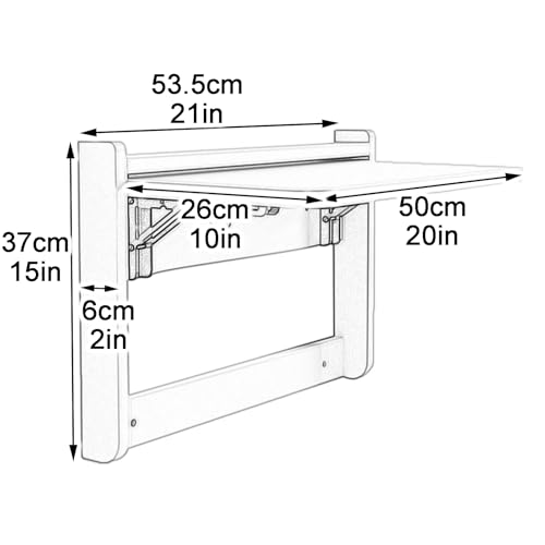 Table pliante murale peu encombrante, petit bureau suspendu rabattable pour cuisine