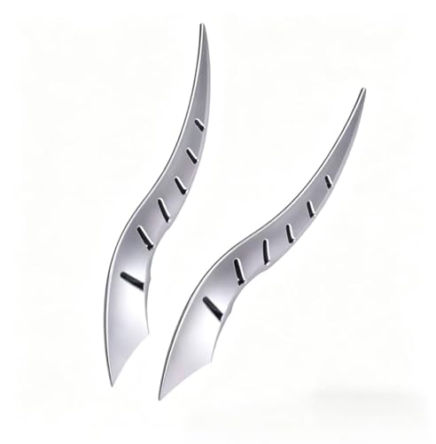 2 Pcs Carbon Fiber Dragon Horns Roof Trim for 2024 2025 Toyota Land Cruiser 250 1958 Prado Lc250 J250, Aerodynamic Shark Fin Style Car Top Spoilers Sports Racing Winglets,Silver
