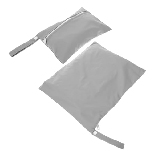 HAPINARY 2 Piezas Bolsa de pañales pequeña Bolsa Impermeable Bolsa húmeda Impermeable Bolsa Seca Neceser con cordón Neceser Aprobado por la TSA Bolsas mojadas para Bebe poliéster Dark Grey