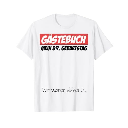 Libro de visitas para fiesta de 39 cumpleaños, diseño de hombre y mujer Camiseta