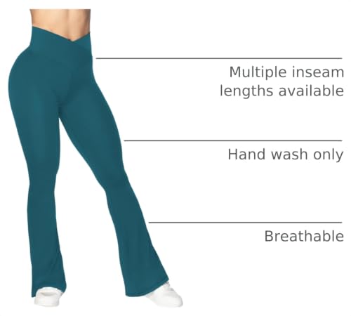 Image of Sunzel Flare Leggings, Crossover Yoga Pants with Tummy Control, High-Waisted and Wide Leg