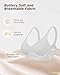 LUXMAY Wireless Comfortable Bra Seamless No Underwire Bras Full Coverage Push Up Women Wirefree Bras with Support White 36C
