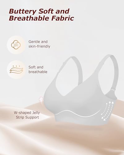Wireless Comfortable Bra Seamless No Underwire Bras Full Coverage Push Up Women Wirefree Bras with Support4