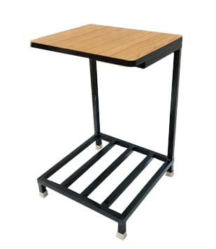 APPLE FURNITURE Office Home Metal Inverter Trolly Stand for Home Office with Wooden TOP and Iron Frame for Double Inverter Battery 1PC.