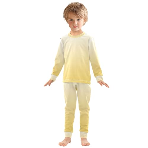 Gradient Dark Yellow Long Sleeve Pajamas Set Sleepwear Jammies 2pcs Set Pjs Gradient Dark Yellow
