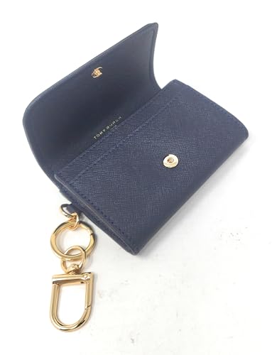 Tory Burch Women's 157146 Crossgrain Leather Emerson Flap Card Case Wallet (Tory Navy)4
