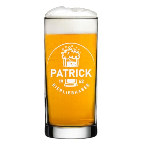 polar-effekt Bierglas modern 485 ml mit personalisierter Gravur - Geschenk für Männer zum Geburtstag - Spülmaschinenfestes Trinkglas - Glas für Pils, Lager und Kölsch