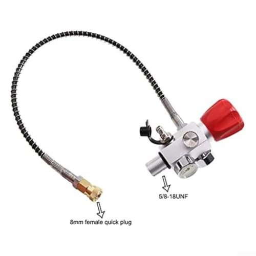 Válvula de inflado de buceo 6000 PSI en aluminio anodizado rojo con terminal de 8mm 2