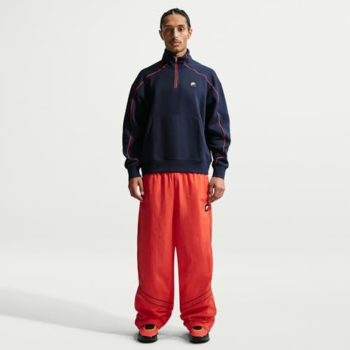 Nike Sportswear Air II3143-451 - Parte Superior de Forro Polar con Cremallera para Hombre, Obsidian/Lt Crimson, Talla XL