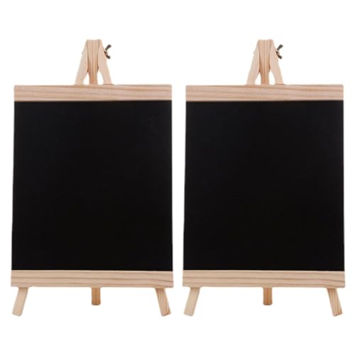 Juego de 2 carteles rústicos para mesa Veemoon, pizarras de madera compactas de 16x29 cm