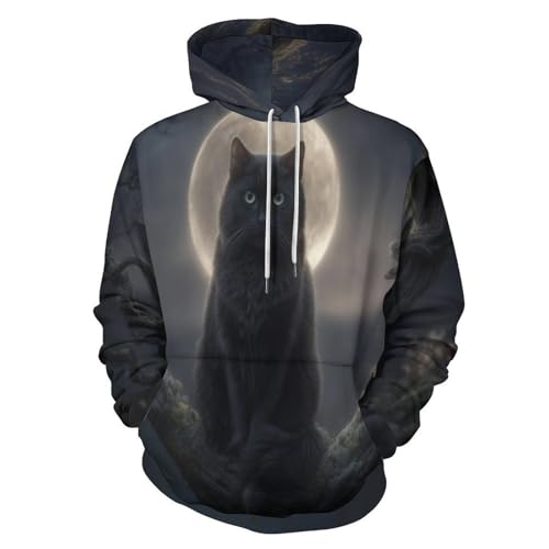Pull à capuche chat noir homme pour un style unique et cool