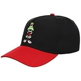 Looney Tunes Marvin The Martian Character 2-Tone Adult A-Frame Adjustable Snapback Hat (Blk/Red, One Size)