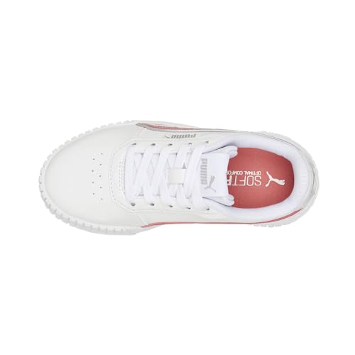 PUMA Kids Girls Carina 2.0 Glitzy Lace Up Sneakers Shoes Casual - White - Size 11.5 M4