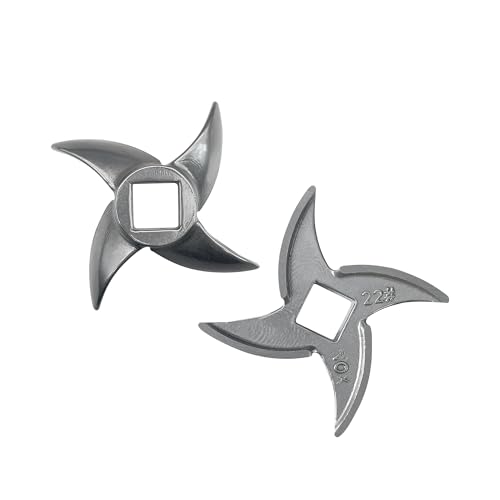 #22 Meat Grinder Blade Stainless Steel Knife Cutter Replacement, Please check the size and shape(2 pc)