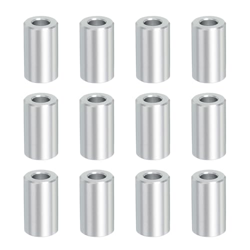 Entretoises rondes non filetées PATIKIL en aluminium noir et argent pour vis de 6,35mm
