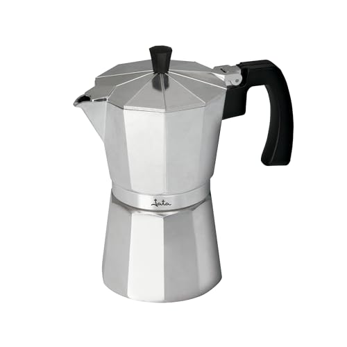 Jata CCA6 - Cafetera Italiana de Aluminio, Capacidad 6 Tazas, Apta para Todo Tipo de Cocinas Salvo inducción