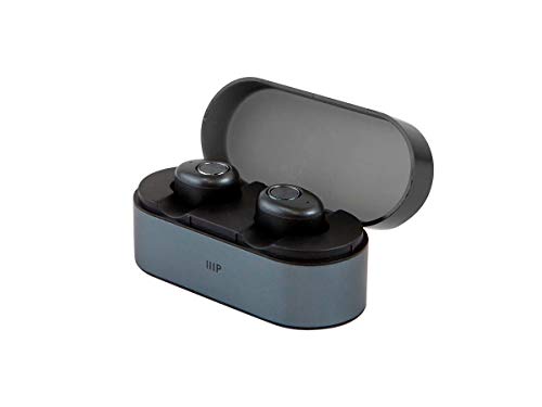 Monoprice MP True Wireless Earphones - Black with Charging Case, Stereo Sound, 4.5 Hours Battery Life, and 30 Feet Wireless Range