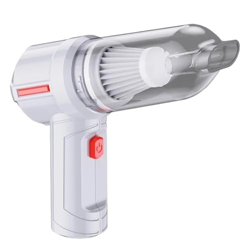 ERETYRET Aspiradora De Coche Inalámbrico 90000Pa, Portátil 3 En 1, Bomba Vacío Mano For Succión del Hogar, Accesorios Inalámbricos For SuccióN Potente(White)