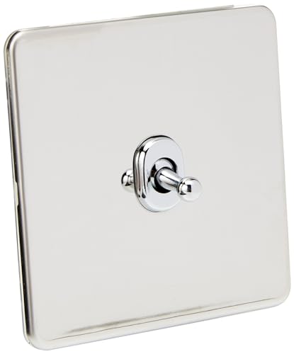 Knightsbridge SF1TOGPC Screwless 10A 1G 2-Way Toggle Switch - Polished Chrome