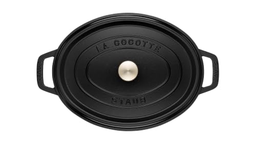 Foto von STAUB Cocotte, Gusseisen Bräter mit Deckel, 33 cm, 6,7 L, Oval, Alle Herdarten inkl Induktion, Made in France, Schwarz