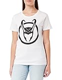 Serie TV Disney + "LOKI" Marvel WOLOKIMTS002 Camiseta, Blanco, S para Mujer