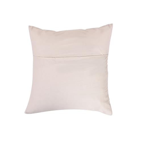 Image of Cotton Cushion Covers 16x16 Inch - Hand Block Floral Print Pillow Covers for Sofa, Couch & Bedroom (Pack of 5) (Blue)