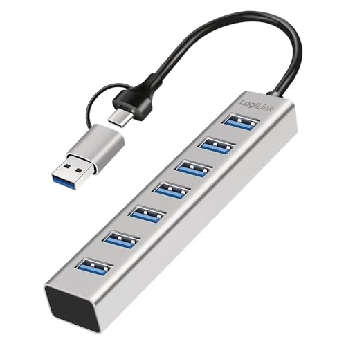 Logilink 076264 Hub USB 3.2 7 Ports USB-A Aluminium Silver Silver