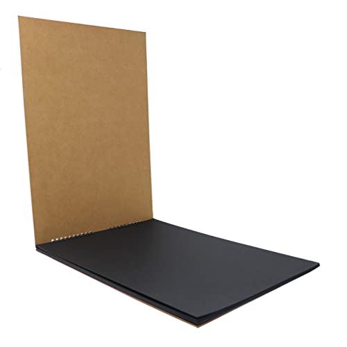 Image of Lakeer A3 (14X10 inch) Black Sketchbook 400 GSM Thick Paper Wireo Bound Hardboard Cover Acid Free 12 Sheets