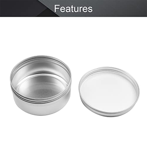 Image of Othmro 5pcs 5.1oz Metal Round Tins Aluminum Tin Cans Containers with Screw Lid, 83 * 38mm(DxH) Silver tin cans for Salve, Spices, Lip Balm, Tea or Candies 150ml